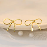 925 Silver Snake Bone Chain Bow-Knot Earrings For Women