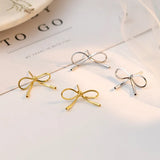 925 Silver Snake Bone Chain Bow-Knot Earrings For Women