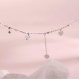 925 Sterling Love Necklace Zircon Round Necklace Woman Date Wedding Gift