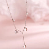 925 Sterling Love Necklace Zircon Round Necklace Woman Date Wedding Gift