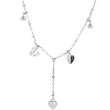 925 Sterling Love Necklace Zircon Round Necklace Woman Date Wedding Gift