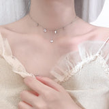 925 Sterling Love Necklace Zircon Round Necklace Woman Date Wedding Gift