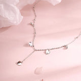 925 Sterling Love Necklace Zircon Round Necklace Woman Date Wedding Gift