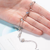 925 Sterling Silver Moonstone Bead Bracelet for Women