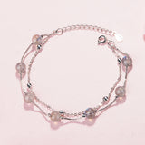 925 Sterling Silver Moonstone Bead Bracelet for Women
