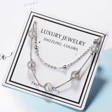 925 Sterling Silver Moonstone Bead Bracelet for Women