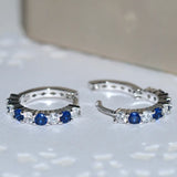 925 Silver Round Zircon Earrings Micro Pave Wedding Jewelry