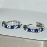 925 Silver Round Zircon Earrings Micro Pave Wedding Jewelry