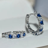 925 Silver Round Zircon Earrings Micro Pave Wedding Jewelry