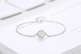 925 Silver Chain Bracelet Moonlight Stone Bangles S-B97