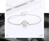 925 Silver Chain Bracelet Moonlight Stone Bangles S-B97