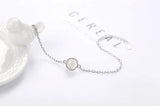 925 Silver Chain Bracelet Chalcedony Moonlight Stone Bangle