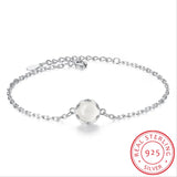 925 Silver Chain Bracelet Moonlight Stone Bangles S-B97