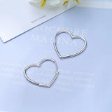 925 Silver Love Heart Hoop Earrings Two Colors S-E926