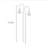 925 Silver Pearl Tassel Ear Line Cute/Romantic Earrings