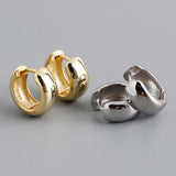 925 Sterling Silver Wide Hoop Earrings for Men Women Punk