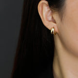 925 Sterling Silver Wide Hoop Earrings for Men Women Punk