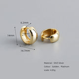 925 Sterling Silver Wide Hoop Earrings for Men Women Punk