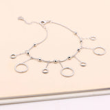 925 Silver Female Anklets Crochet Sandals Foot Jewelry Ankle Bracelets
