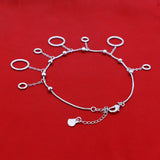 925 Silver Female Anklets Crochet Sandals Foot Jewelry Ankle Bracelets