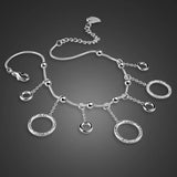 925 Silver Female Anklets Crochet Sandals Foot Jewelry Ankle Bracelets