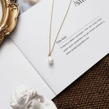 925 Silver Love Letters Chain Necklace Pearl Necklace for Mom Women