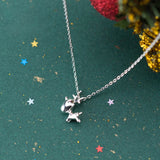925 Sterling Silver Christmas Deer Necklace