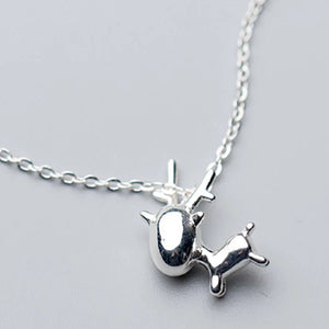 925 Sterling Silver Christmas Deer Necklace