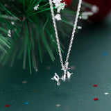 925 Sterling Silver Christmas Deer Necklace