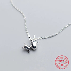 925 Sterling Silver Christmas Deer Necklace