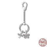 925 Silver Key Ring Bag Charm Holder for Women Jewelry Making
