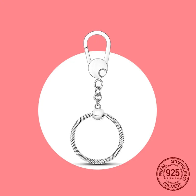 925 Silver Key Ring Bag Charm Holder for Women Jewelry Making