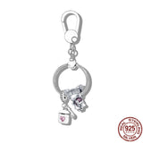 925 Silver Key Ring Bag Charm Holder for Women Jewelry Making