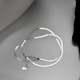 925 Silver Blade Chain Necklace for Women