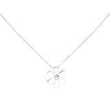 925 Silver Flower Pendant Necklace For Women Girl Jewelry Choker