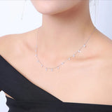 925 Silver Multi-Zircon Pendant Choker Necklace Set NK047