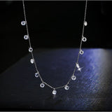 925 Silver Multi-Zircon Pendant Choker Necklace Set NK047