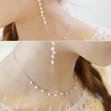 925 Silver Multi-Zircon Pendant Choker Necklace Set NK047
