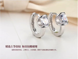 925 Silver Zirconia Hoop Earrings For Women S-E929