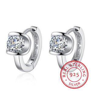 925 Silver Zirconia Hoop Earrings For Women S-E929