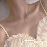 925 Silver Sun Flower Necklace Women Clavicle Chain Beach Jewelry