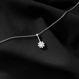 925 Silver Sun Flower Necklace Women Clavicle Chain Beach Jewelry