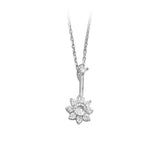 925 Silver Sun Flower Necklace Women Clavicle Chain Beach Jewelry