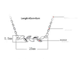 925 Silver Leaf Necklace For Women Girl Birthday Gift S-N244