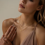 Stainless Steel Letter Necklace A-Z Plated Box Chain Collar Jewelry