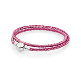 Fashionable Woven Leather Couple Bracelet Multi-color Selection