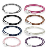 Fashionable Woven Leather Couple Bracelet Multi-color Selection