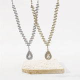 Rhinestone Water Drop Pendant Collarbone Chain Necklace