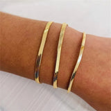Stainless Steel Ankle Bracelet Flat Snake Chain