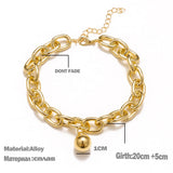 Gothic Cuban Link Chain Anklet Bracelet for Women